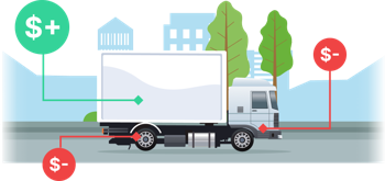 Truck money graphic